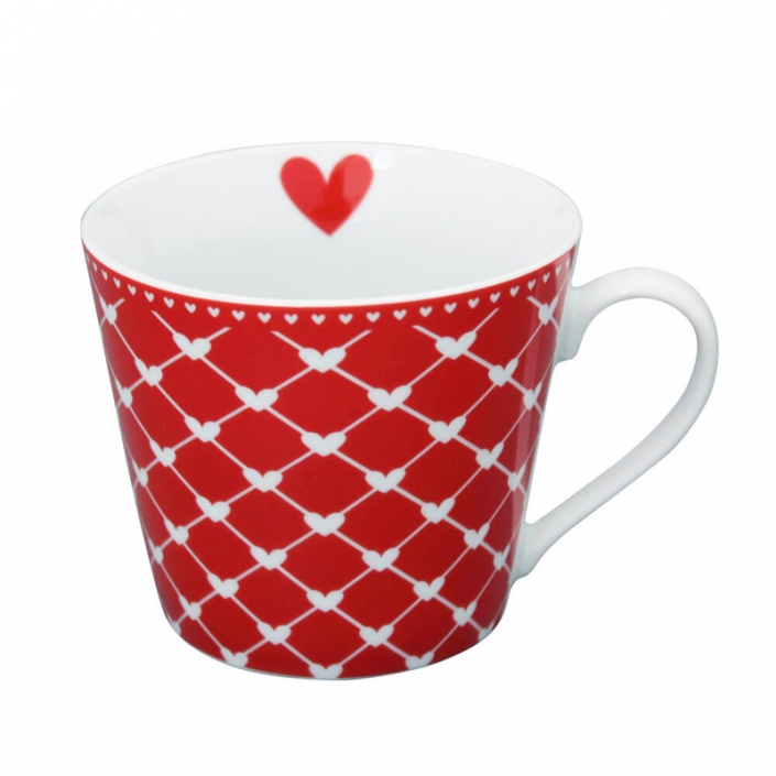 Krasilnikoff Happy Cup Hearts diagonal red