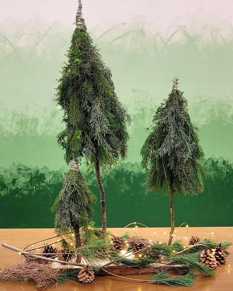 Kreativ Workshop - gebundener Winterwald Kreativ Workshop - gebundener Winterwald