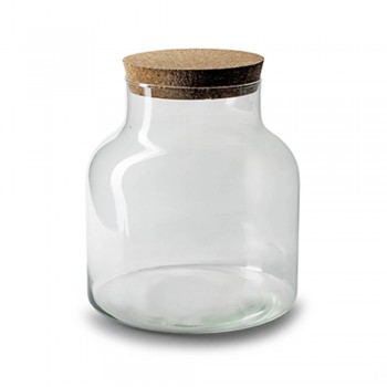 Flaschengarten Glas mit Korkdeckel Höhe 20 cm Ø 19 cm