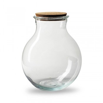Flaschengarten Glas mit Korkdeckel Höhe 25 cm Ø 20 cm