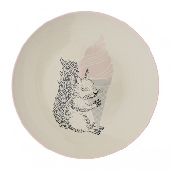 Bloomingville Nanna Teller groß Eichkätzchen mit Eistüte Mini Serie