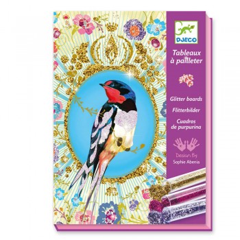 Djeco Kreativ Set Glitzerbilder Birds inkl. Glitter