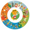 Djeco Riesenpuzzle Lernspiel Das Jahr 24 teilig rund Lernspiel Jahreszeiten ab 3 Jahren