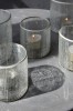 House Doctor Teelicht Vase Check Klarglas Silber